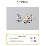 925 Silver Snowflake Zircon Charm for DIY Jewelry