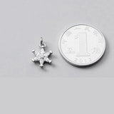 925 Silver Snowflake Zircon Charm for DIY Jewelry