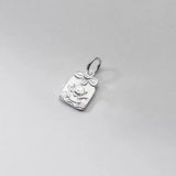 925 Sterling Silver Square Luck Cat Animals Charms DIY Jewelry Accessory