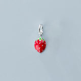 925 Sterling Silver Strawberry Charms for DIY Jewelry Making