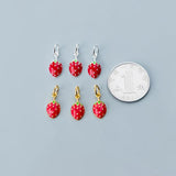 925 Sterling Silver Strawberry Charms for DIY Jewelry Making