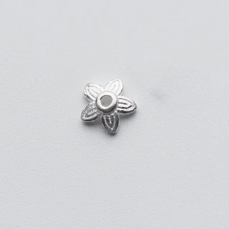925 Silver Flower Bead Caps DIY Jewelry Accessory