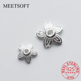 925 Silver Flower Bead Caps DIY Jewelry Accessory
