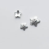925 Silver Flower Bead Caps DIY Jewelry Accessory