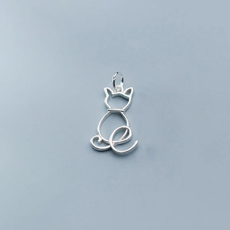 925 Sterling Silver Cat Charms for DIY Jewelry