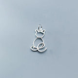 925 Sterling Silver Cat Charms for DIY Jewelry