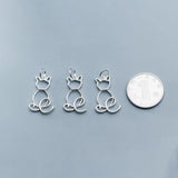 925 Sterling Silver Cat Charms for DIY Jewelry