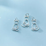 925 Sterling Silver Cat Charms for DIY Jewelry