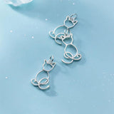 925 Sterling Silver Cat Charms for DIY Jewelry