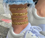 3pcs Vintage Anklet Set Multilayer Adjustable Anklet On Leg Foot Beach Jewelry