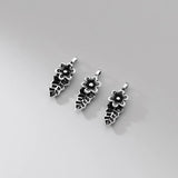 925 Sterling Silver Flower Leaf Necklace Charms S925 Silver Bracelets Pendant
