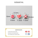 925 Sterling Silver Red Chinese Charms for DIY Necklace