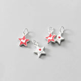 925 Sterling Silver Red Chinese Charms for DIY Necklace