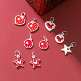 925 Sterling Silver Red Chinese Charms for DIY Necklace