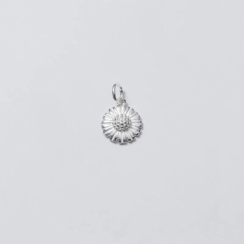 Sterling Silver Daisy Flower Charms DIY Necklace Bracelet Decoration