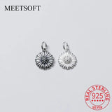 Sterling Silver Daisy Flower Charms DIY Necklace Bracelet Decoration