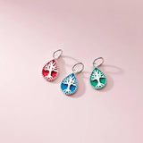 925 Sterling Silver Drop Water Tree Pattern Charms