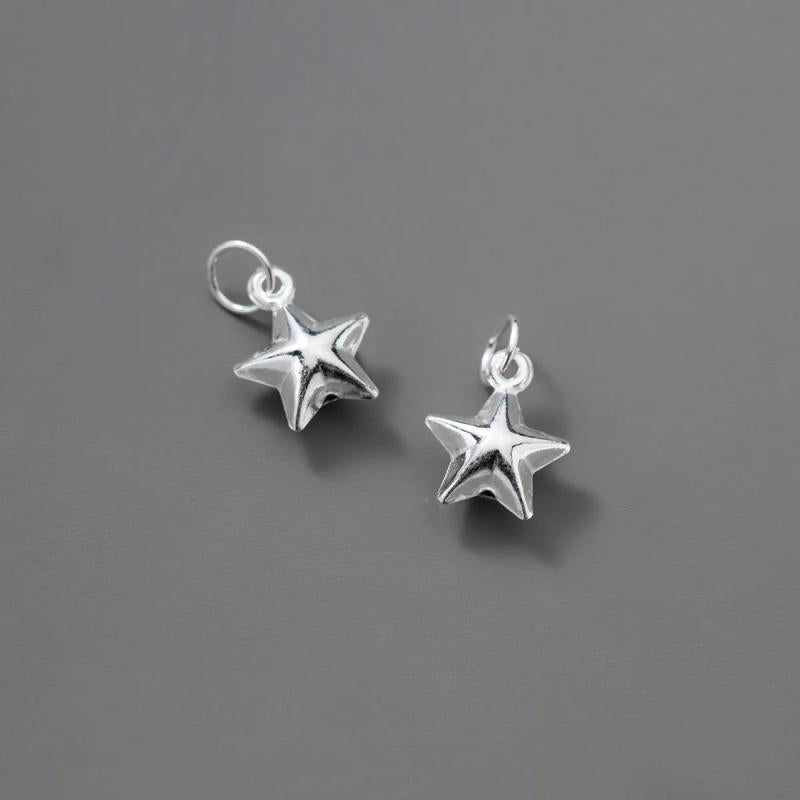 925 Silver Cubic Star Circle Charms DIY Jewelry Accessories