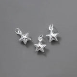 925 Silver Cubic Star Circle Charms DIY Jewelry Accessories