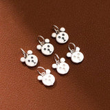 925 Sterling Silver Bear Head Circle Charms 9mm Women Jewelry Silver Pendants