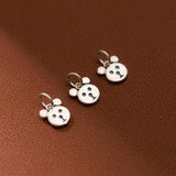 925 Sterling Silver Bear Head Circle Charms 9mm Women Jewelry Silver Pendants