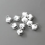 925 Sterling Silver Heart Bell Charms Pendant DIY Jewelry Accessories