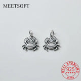 925 Sterling Silver Crab Charm for DIY Jewelry Necklace Bracelet Gift