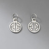 925 Silver Hollow Out Round Charms 9.5mm DIY Jewelry