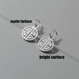 925 Silver Hollow Out Round Charms 9.5mm DIY Jewelry