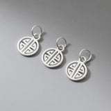 925 Silver Hollow Out Round Charms 9.5mm DIY Jewelry