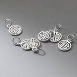 925 Silver Hollow Out Round Charms 9.5mm DIY Jewelry