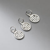 925 Silver Hollow Out Round Charms 9.5mm DIY Jewelry