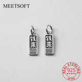 925 Silver Square Sign Letter Charms for DIY Jewelry Necklace Bracelet