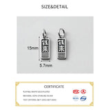 925 Silver Square Sign Letter Charms for DIY Jewelry Necklace Bracelet