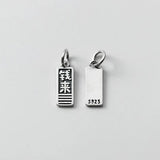 925 Silver Square Sign Letter Charms for DIY Jewelry Necklace Bracelet