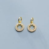 925 Silver Flower Zircon Charms for DIY Necklace Decoration