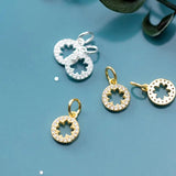 925 Silver Flower Zircon Charms for DIY Necklace Decoration