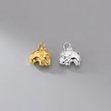 925 Silver Elephant Bell Charms Dangler Pendant for Bracelets Necklace