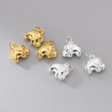 925 Silver Elephant Bell Charms Dangler Pendant for Bracelets Necklace