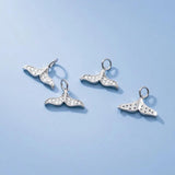 925 Silver Fish Tail Zircon Charms for DIY Necklace