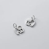 925 Silver Elephant Zircon Animals Charm DIY Necklace Accessory