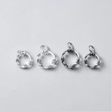 925 Sterling Thai Silver Leaves Charms for Necklace DIY Decoration
