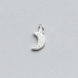 925 Silver Moon Zircon Charms Necklace DIY Jewelry Accessory