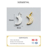 925 Silver Moon Zircon Charms Necklace DIY Jewelry Accessory