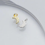925 Silver Moon Zircon Charms Necklace DIY Jewelry Accessory