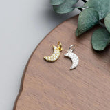 925 Silver Moon Zircon Charms Necklace DIY Jewelry Accessory
