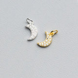 925 Silver Moon Zircon Charms Necklace DIY Jewelry Accessory