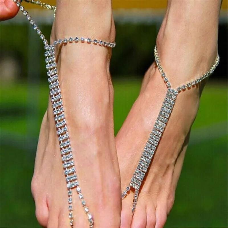 Bridal Rhinestone Beach Anklet