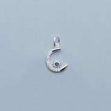 925 Silver Moon/Sun Zircon Charms DIY Jewelry Allery-Free