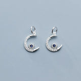 925 Silver Moon/Sun Zircon Charms DIY Jewelry Allery-Free